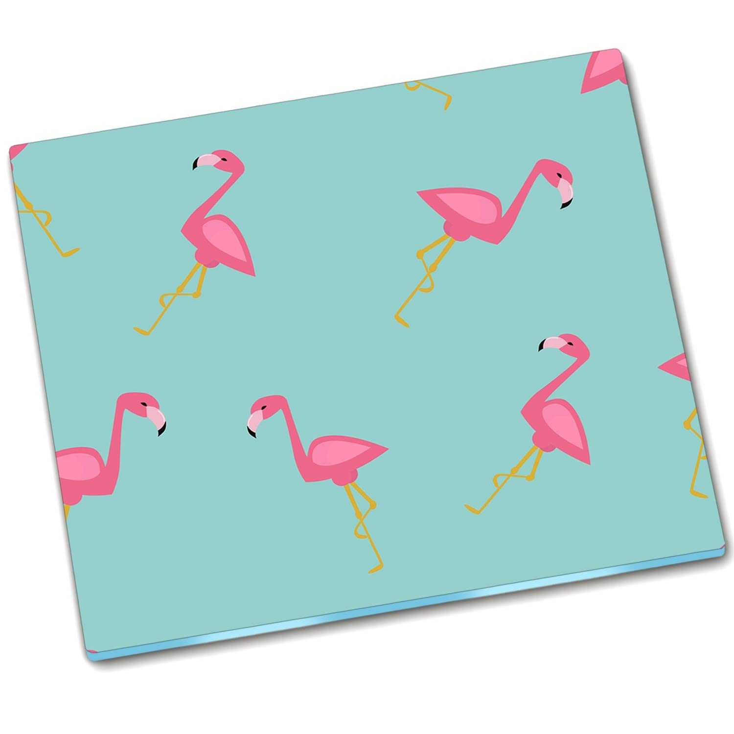 Planches à découper 60x52 cm en verre durci haute résistance motif flamants roses Décormat