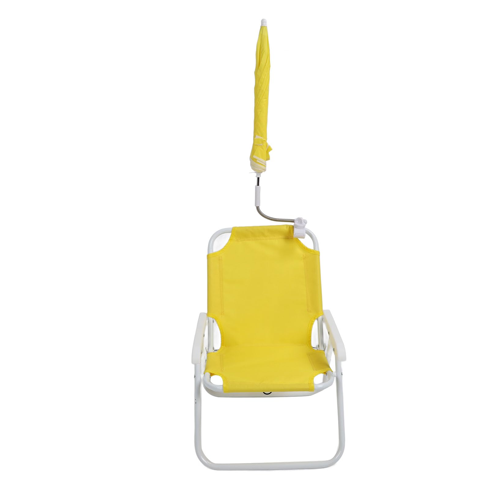 CHICIRIS Silla de Playa Plegable para Niños con Sombrilla, Parasol Ajustable, Silla Portátil Plegable para Exteriores para Acampar y Picnics (Yellow)