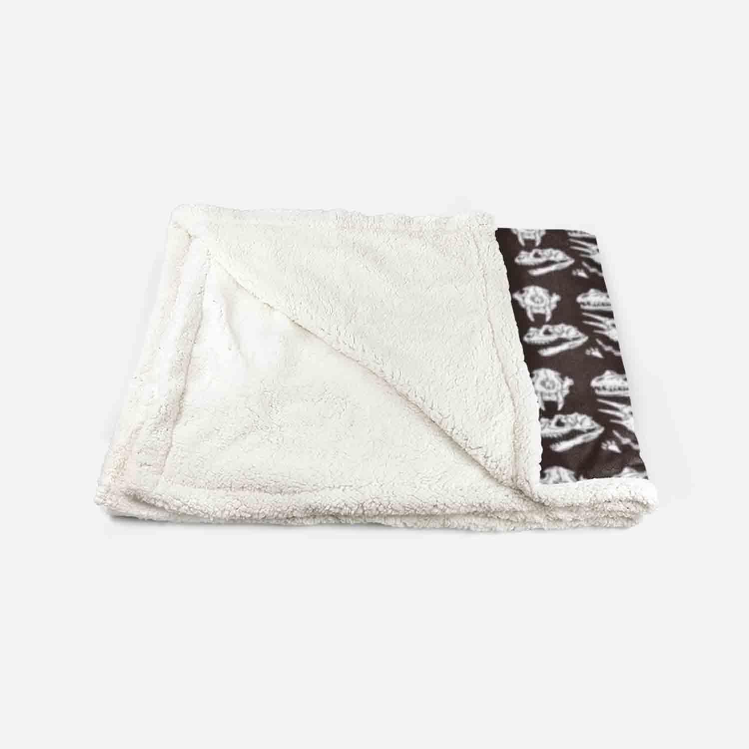 AILONEN Fossil Dinosaurs Skull Sherpa Fleece Blanket,Dinosaur Fossil Throw Blankets for Boys,Teens,Animal Wildlife Soft and Cozy Blanket for Bed Couch, 70 x 55 Inches