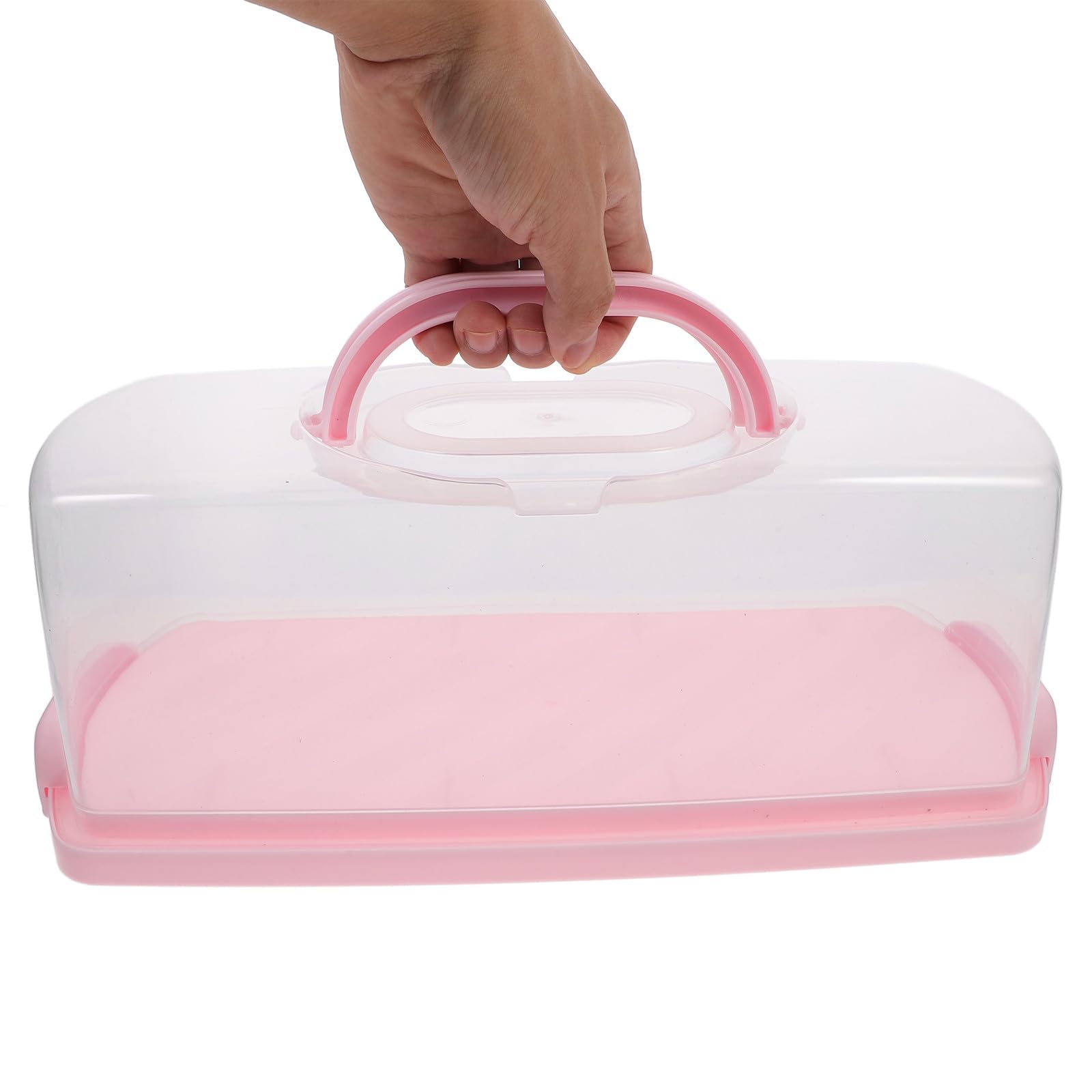 TOYANDONA Contenitore per Pane Rettangolare con Coperchio Ermetico, Scatola Porta-torte Trasparente Portatile per Conservazione Alimenti, Scatola per Pranzo Adatta a Panini