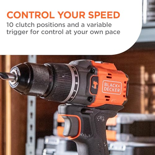 BLACK+DECKER 20V MAX POWERCONNECT Brushless Cordless ½-in. Hammer Drill Kit, Includes 2Ah Battery and Charger, Variable Speed, LED, 30000 BPM, 1900 RPM, Drills up to 23 Holes Per Charge (BLD783D1) by BLACK+DECKER - Image 6