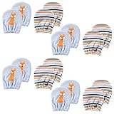 Luvable Friends Unisex Baby Scratch Mittens, 4 Pack