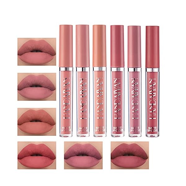 Matte-Nude-Liquid-6PcsSet-Lipstick-Velvety-Not-Fade-Long-Lasting-and-Waterproof-Wear-Lip-Makeup-Set-Non-Stick-Cup-Moisturizer-Durable-Lip-Gloss-kit-B MYUANGO 6Pcs Matte Lipstick Set Liquid Lip Gloss Velvety Not Fade Long Lasting and Waterproof Long Last Makeup Set Non-Stick Matte Finish (B)