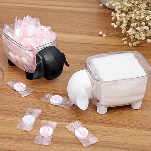 2 Pcs Cotton Swab Holder Sheep Shape Bathroom Vanity Countertop Storage Organizer for Cotton Balls Swabs Toothpicks