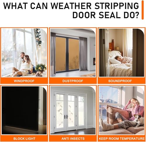 White Rubber Weather Stripping Door Seal Strip, D Shape Door Weather Seal Strip, Self-Adhesive Soundproofing Frame Insulation Tape for Doors Frame/Window Seal,Blocks Cold Drafts Noise by pundin - Used condition - Image 4