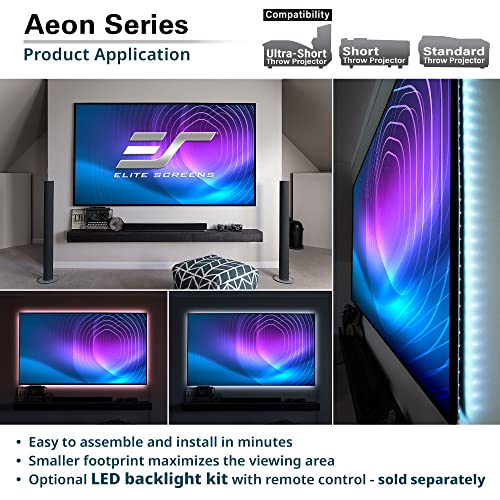 Elite Screens Aeon Series 125-Inch Projector Screen, 2.35:1 8K/4K Ultra HD Ready, Edge-Free Fixed Frame with ISF-Certified CineWhite UHD-B Projection Material for Home Theater, AR125WH2-WIDE by Elite Screens - Image 4
