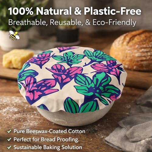 Beeswax Cotton Bread Proofing Covers – Reusable Dough Bowl Covers for Rising & Storage, Eco-Friendly Alternative to Plastic Wrap, Colorful Kitchen Essential for Bakers-Mode6-25cm(10in) by Seusoon - Image 6