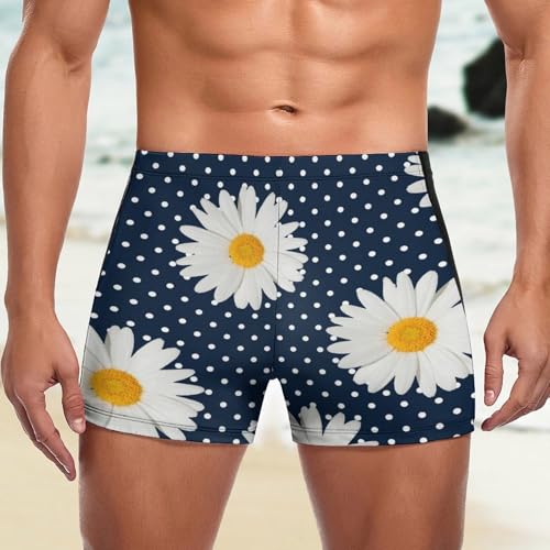 Slip de bain boxer homme au séchage rapide motif daisy unique - 5