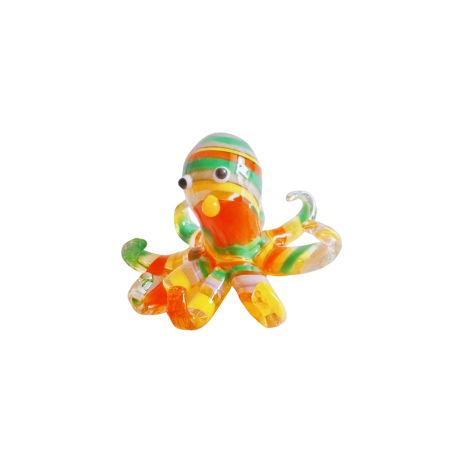 Peiiwdc Colored Red Multicolor Octopuses Glass Miniature Figurine Home Desktop Decors Car Ornament Birthdays Valentines Day Colorful Octopuses Statue Desk Ornament