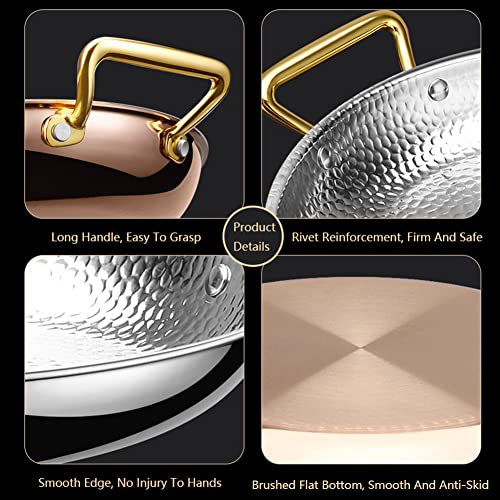Poêle à paella espagnole non adhésive avec surface martelée pour une cuisson parfaite