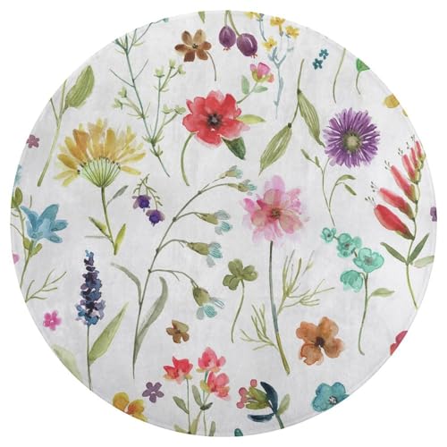 Tapis rond antidérapant et lavable pour sécuriser le salon - 5