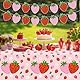4 Stück Beeren Erste Geburtstag Dekoration Erdbeere Dekoration Beere Girlande Erdbeere Banner für Erdbeere Mottoparty Baby Dusche Obst Party Aufhängen Zubehör