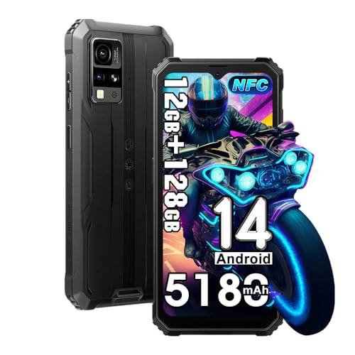 Blackview BV4800 Pro Outdoor Handy ohne Vertrag Android 14, 12GB+128GB/1TB Baustellenhandy, 6.56' HD+ Outdoor Smartphone Wasserdicht IP68, 16MP Kamera, 5180mAh,NFC/Dual SIM 4G/5G WiFi/OTG/GPS/FM