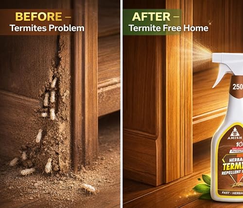 Image of Amish Herbal Termite Spray 250 ml|10 Minutes Formula |Removes Entire Termite Colony|Powerful 100% Organic No Chemical Termite Repellent Spray for Home Long Lasting Protection Instant Action