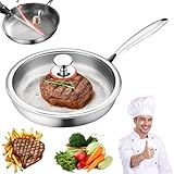 Casten Co - Sartén de titanio - Actualización 2026, 100% no tóxica, sin revestimiento, antiadherente, diseño martillado, utensilios de cocina de 11 pulgadas, dura toda una vida