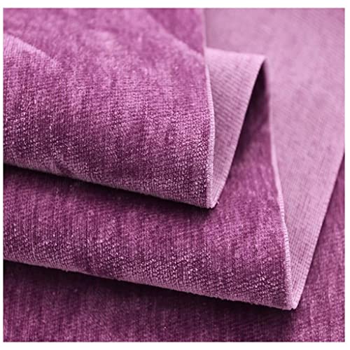 LYRWISHLTD Stoffe Stretch Samtstoff Weicher Veloursstoff Chenillestoff Polsterstoff Wohnkultur, Vorhänge, Polstersamtstoff für Sofa Meterware (Color : Purple, Size : 1.50X1m)