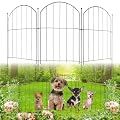 AggFencer Decorative Garden Fence Panels 16in x 10ft, Arched Rustproof Metal No Dig Fence for Dogs & Rabbit, Animal Barrier Border Fencing for Flower Beds Yard Patio Outdoor Decor, 10 Panels