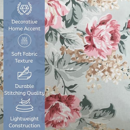 Image of Clasiko Cotton Cushion Covers 20x20 - Set of 5 Decorative Cushion Covers, Vintage Rose, Soft Cotton, Hidden Zip, Sofa & Bedroom Decor