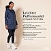 Amazon Essentials Damen Leichter, wasserabweisender, verstaubarer Puffermantel mit Kapuze (erhältlich in Übergrößen), Marineblau, M
