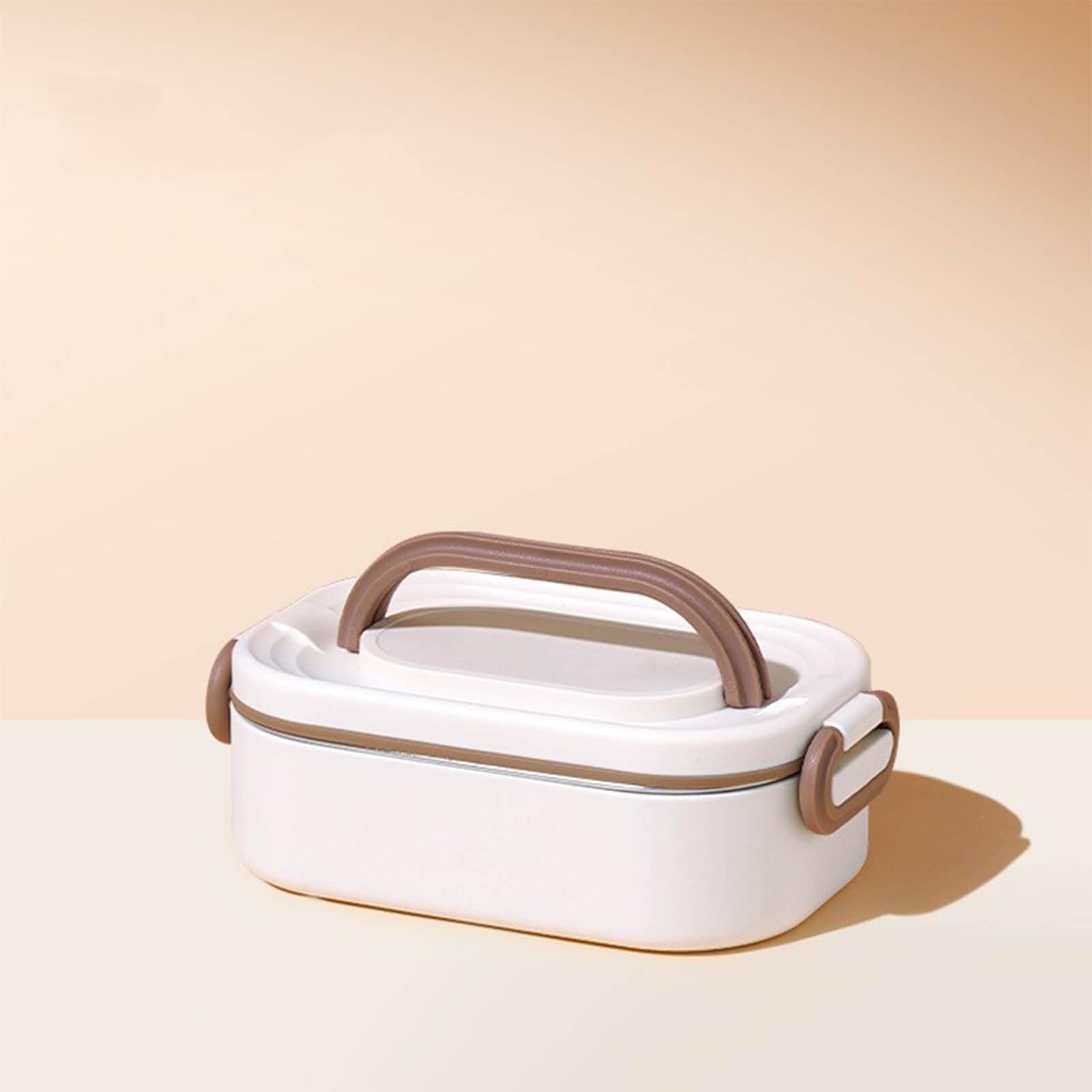 Caja de almacenamiento de alimentos inoxidable con doble gancho mango flexible y bolsa térmica para transporte de comidas frías y calientes, contenedor de almuerzo incluido