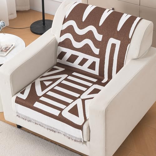 Image of HOKIPO Sofa Cover 1 Seater, 180x60 cm, Chocolate Brown