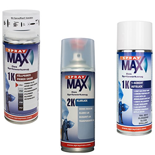KWASNY_bundle LACKIER Set 1K FÜLLPRIMER Weiss + 1K DECKLACK REINWEISS + 2K KLARLACK GLÄNZEND