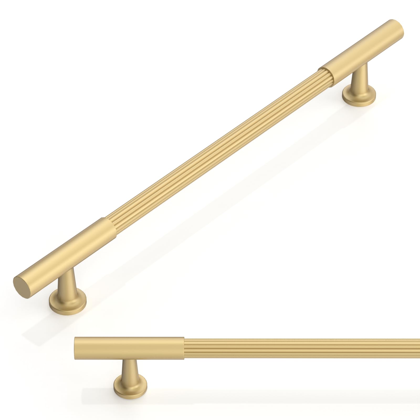 Talentedeco 10 Pack Brushed Gold Cabinet Pulls 7.5 Inch(192mm) Kitchen Cupboard Handles Cabinet Hardware for Drawer Pulls — image 1