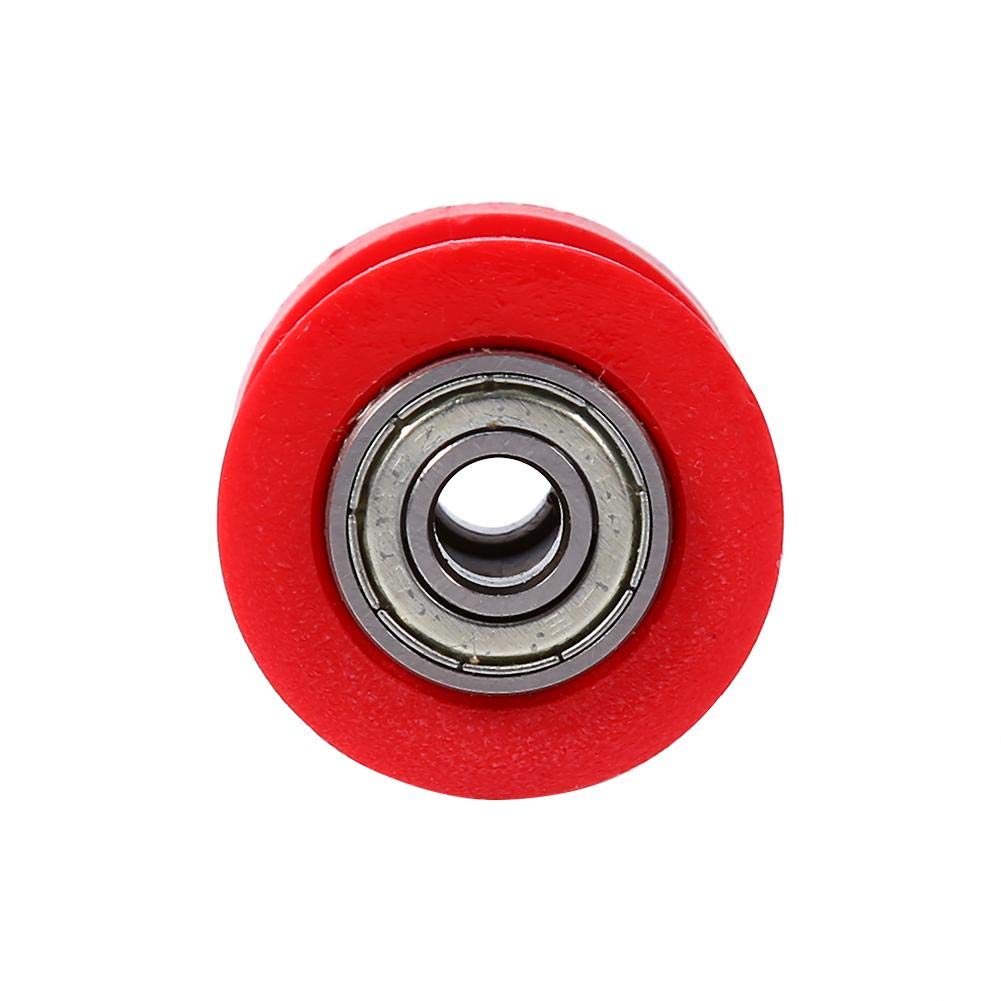 Qiilu QL00282 Guida a rulli tendicatena a catena da 10 mm Guida Pit Dirt Mini Bike Moto Atv(Red)