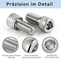 Dayalo 50 Stück M2x6 Schrauben, Zylinderkopfschrauben M2 – Ansicht 3