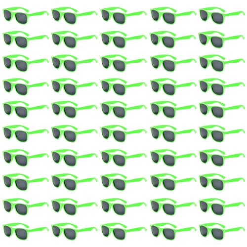 Image of 50 /100 Pack Bulk Sunglasses for Adult Retro 70s 90s Cheap Glasses UV400 Protection (50Green)
