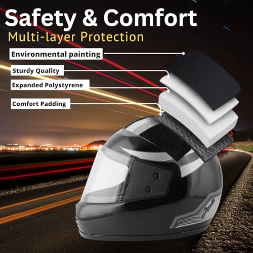 Image of Sage Square Audi Kimi Full Face Helmet | ISI Certified | Clear Visor | Ultra Comfort Inner Padding Extra Comfort & Stylish