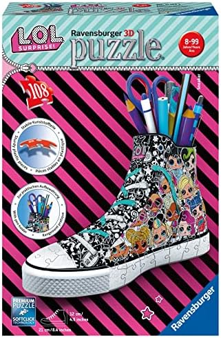 Ravensburger LOL Surprise! Shoe 3D Jigsaw Puzzle for Kids Age 8 Years Up - 108 Pieces Pencil Pot - No Glue Required