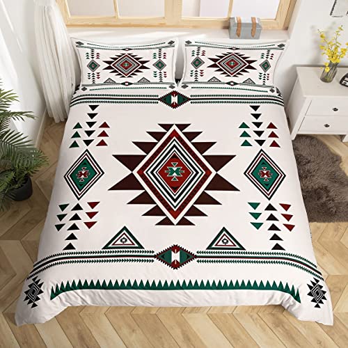 Homewish Boho Aztec King Size Duvet Cover Set for Teens Adults, Southwestern Bohemian Bedding with 2 Pillowcases