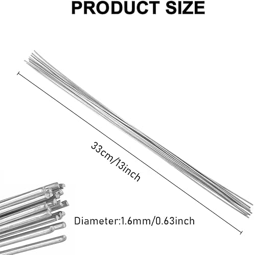 Miniatura 5 de Varillas de soldadura de aluminio con núcleo de fundente, 100 unidades de palos de soldadura fáciles de derretir