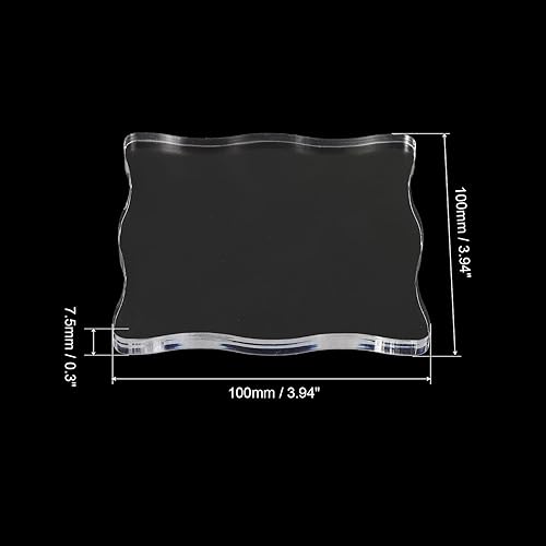 Miniatura 2 de PATIKIL Bloque de sello acrílico de 4 x 4 pulgadas, bloque de estampado transparente, bloques de montaje decorativos, forma de cabeza para álbumes