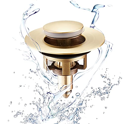 Drenaje de Fregadero de latón Antiguo, tapón de Fregadero de núcleo de Resorte Universal, desagües Tipo núcleo de Bala, tapón de Drenaje de Fregadero de baño con Filtro antiobstrucción Cover