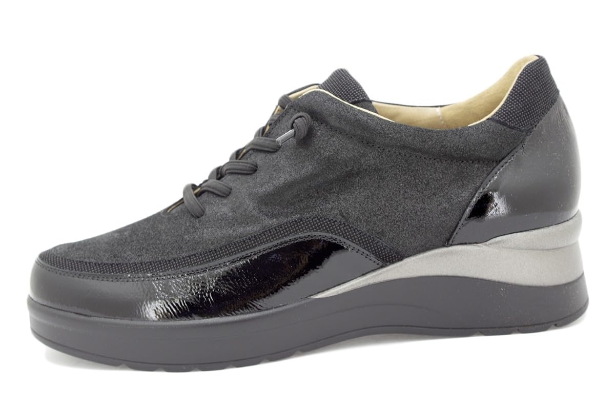 PieSanto - 235754 Zapato Cordón Charol Topo para: Mujer
