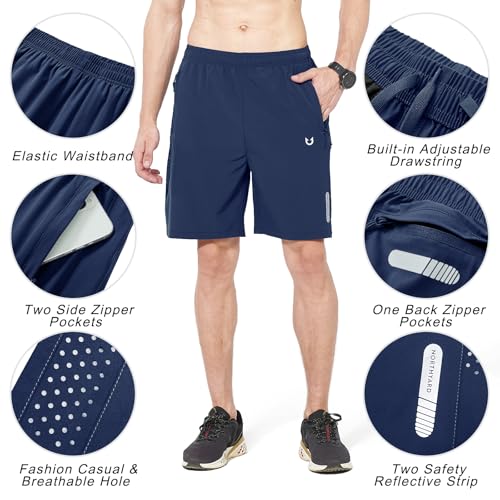 Image of NORTHYARD Men's Athletic Running Shorts Quick Dry Workout Shorts 7 inch / 5 inch / 9 inch Lightweight Sports Gym Basketball Shorts Hiking | Quick Dry, Lightweight, Breathable, Unlined, Moisture-wicking, Reflective Strips, Elastic Waist, Sports Basketball Tennis