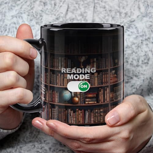 Taza de café de porcelana con cambio de color 11 oz negra miniatura 3