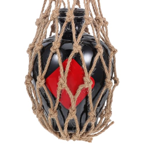 SHINEOFI Porta Botellas de Vino de Macramé de Cuerda de Yute, Red de Malla Agujeros Pequeños para Jarras de 5 Litros, Bolsa de Embalaje Resistente y Adaptable para Transporte - imagen 9