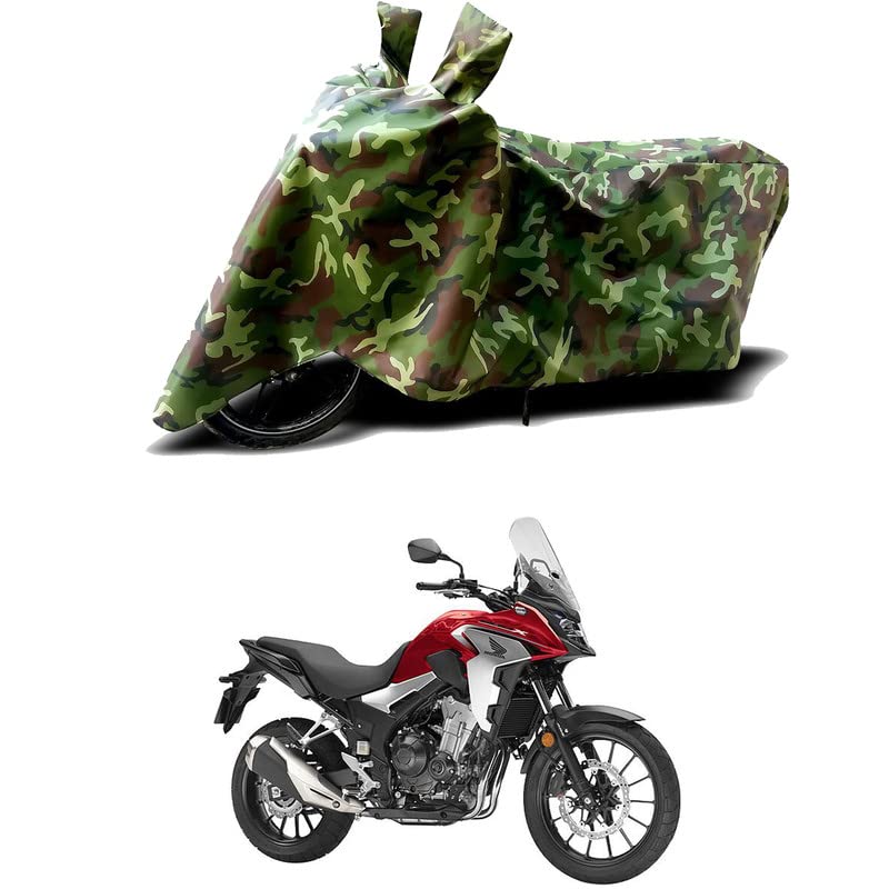 Image of 100% Water Resistant Full Bike Scooty Two Wheeler Body Cover Compatible for CB500X /UV-Rays /Heat Protection /Birds Dropping /Scratchproof /Dust Proof /Waterproof /All Varients[Green MJ]