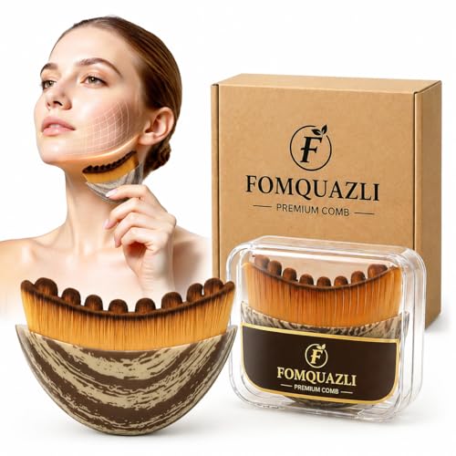 Image of Lymphatic Brush Guasha | Face Sculpting Tool for De-Puffing, Jawline Definition & Skin Firming | Soft Bristle Facial Drainage for Massage & Skincare Use