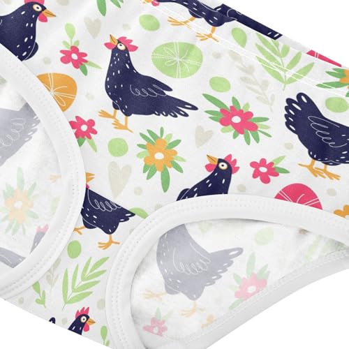 Wusikd Chickens Girls' Underwear Cotton Easter Eggs Girls Briefs Soft Toddler Underwear 3T4