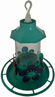 KIT 2 peças Bebedouro Beija Flor Cristal com Bandeja com telhado 250ml - Ideal para Jardins, Atrai Pássaros, Adiciona Alegria e Beleza ao Ambiente, Fácil de Pendurar e Limpar (VERDE-ÁGUA)