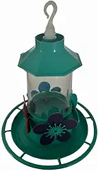KIT 2 peças Bebedouro Beija Flor Cristal com Bandeja com telhado 250ml - Ideal para Jardins, Atrai Pássaros, Adiciona Alegria e Beleza ao Ambiente, Fácil de Pendurar e Limpar (VERDE-ÁGUA)