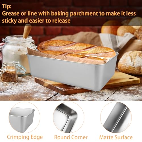 Akolafe 8.5X5.5X2.5 INCH 6Pcs Stainless Steel Loaf Pan 8.5 X 5.5 Inch Banana Bread Pan thumb #3