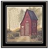 Trendy Decor 4U Folk Art Outhouse II Framed Wall Art for Living Room Home Wall Decor Framed Print for Bedroom by Pam Britton Black Frame