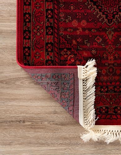 Alfombra decorativa Rugs.com 5' x 8' roja rectangular miniatura 6