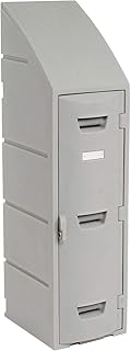 Box Locker for Double Tier, Plastic, Sloped Top, 12X15X47, Gray