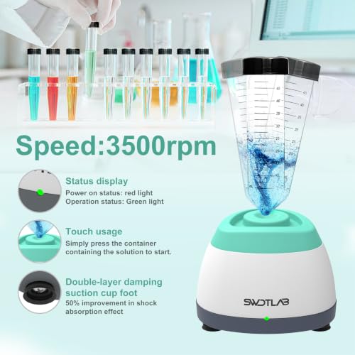 Image of Mini Vortex Mixer with Touch Function for Lab Nail Polish (Cyan) | 3s Fast Mix DC Brushless Motor, Touch Auto-Stop, Anti-Slip Quiet, Compact Portable, for Nail Lash Glue Lab Paint Tattoo Ink